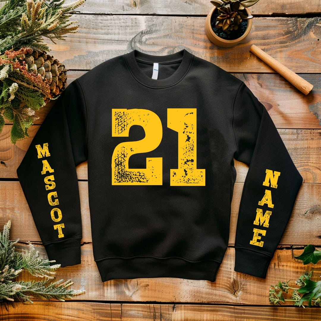 Custom Number and Name With Sleeve Print Sweatshirt, Game Day Hoodie ...