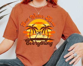Saltwater Heals Everything Comfort Colors Tee: Beach Lover Gift