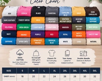 Gildan 5000 Adult Blank Shirt, Bulk Blank Shirts for Prints, Heavy Cotton Unisex Shirts, 36 Available Colors