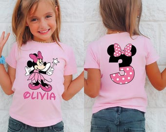 Pink Minnie Birthday Shirt, Minnie Mouse Party, Disney Birthday Shirt, 2ND Birthday Shirt, Disneyland Trip, Birthday Princess Shirt