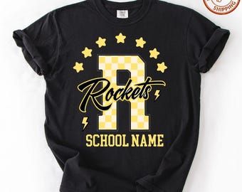 Comfort Colors® Custom Mascot Shirt, Personalized School Spirit Tee, Groovy Teacher Shirt, Football Baseball Softball Team Tee, Test Day Tee