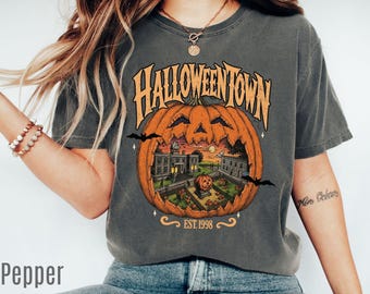Comfort Colors® Halloweentown Est 1998 Shirt, Vintage 90s Halloween Graphic Tee, Retro Spooky Season Top