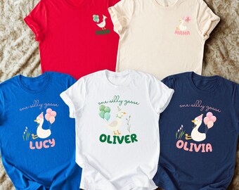 Magliette coordinate per tutta la famiglia per il primo compleanno a tema Silly Goose