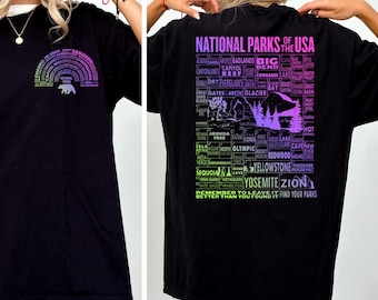 T-shirt med tryck för nationalparker, nationalparkälskare, utomhusälskare, vandrings- och vandringsgåva för resenärer, camping