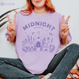Midnight Margaritas Comfort Colors Shirt, Tequila Shirt, Witchy Tee, Margarita Halloween Shirt, Gifts for Halloween, Bookish Merch Spooky