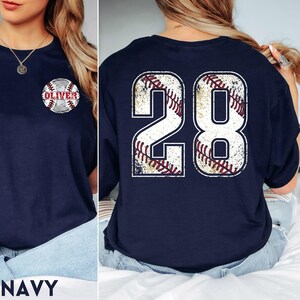 Personalized Baseball Mom T-Shirt: Custom Name & Number