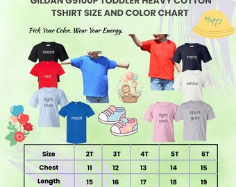 Gildan 5100P Toddler Blank Shirts, Heavy Cotton Tee for Kids, Blank Shirts for Birthday, Toddler Blank Tees