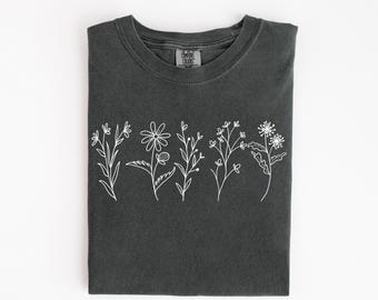 Koszula Comfort Colors Wildflower: Koszulka Cottagecore Floral