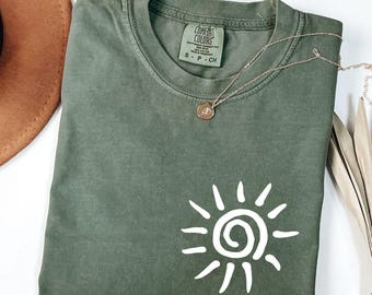 Comfort Colors® Minimalist Sun Tee, Summer shirt, beach shirts, vacation tee, cute summer clothes