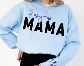 Gepersonaliseerde Boy Mama-sweater: aangepaste naam, cadeau nieuwe moeder