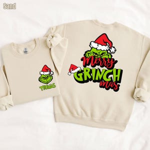 Custom Name Grinch Family Sweatshirt, Grinch Squad Hoodie,Christmas Matching Grinch Squad Family Sweater,Grinchmas Party Hoodie,Funny Grinch