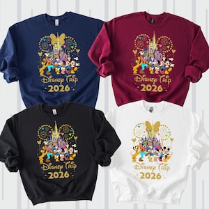 Disney Vacation Family Vacation 2026 Matching Sweatshirt, Disney Trip 2026 Hoodie, Disneyland Sweater, Disney Couple Hoodie, Disneyworld image 1