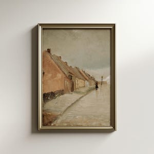 Vintage Rainy Day Street Scene Printable Art (Digital Download) Quiet Past Prints LN-26