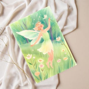 SPRING Fairy A5 Art Print, Printable Download for seasonal table, story telling art print, Waldorf, Steiner, Homeschool