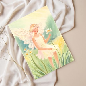 SUMMER Fairy A5 Art Print, Printable Download for seasonal table, story telling art print, Waldorf, Steiner, Homeschool
