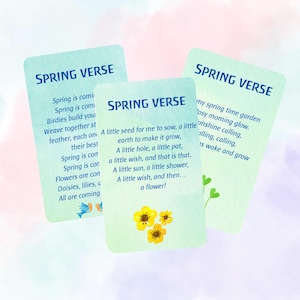 SPRING Seasonal Verse Cards (3pk), Printable Download, Nature Table Learning Cards, Early Years Learning, Homeschool, Waldorf, Steiner