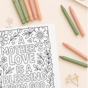 Christian Mother’s Day Coloring Page | Printable Bible Verse Art for Kids | Faith-Based Gift for Mom