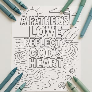 Die Liebe eines Vaters | Christliche Vatertag Malseite | Druckbares Geschenk für Papa | Bibel Vers Handwerk für Kinder