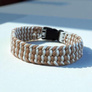 Handmade Braided Paracord Dog Collar Strong Soft Lightweight Dog Collar Custom Pet Accessory Tan Dog Collar Custom Dog Owner Gift