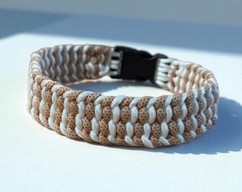 Handmade Braided Paracord Dog Collar Strong Soft Lightweight Dog Collar Custom Pet Accessory Tan Dog Collar Custom Dog Owner Gift