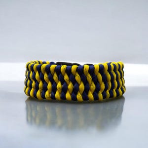 Custom Paracord Dog Collar Blue and Yellow Braided Dog Collar Special Pet Gift Strong Lightweight Collar For All Dog Breeds Woven Dog Collar