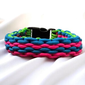 Custom-made Braided Paracord Dog Collar Lightweight Colorful Pet Accessory Designer Dog Collar Birthday Gift For Dog Colorful  Dog Collar