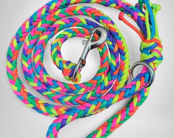 Braided Dog Leash Handmade Colorful Paracord Dog Leash Gift For New Dog Mom Custom Woven Pet Leash Lightweight and Durable Dog Rope Leash