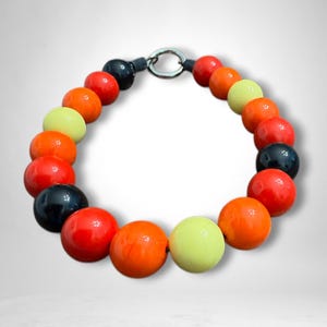 Beaded Dog Collar Handmade fall colors  Slip on Dog Collar Accessory Dog Mom Gift Lightweight Collar for Dog Necklace Large Bead Collar