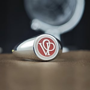 Custom Monogram Ring – Personalized Initials Ring in Solid Gold or 925 Silver, Elegant Gift for Him or Her