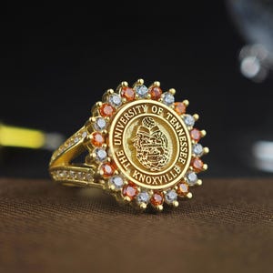 Personalized College Class Ring - Sterling Silver or Gold - Engraved University Jewelry