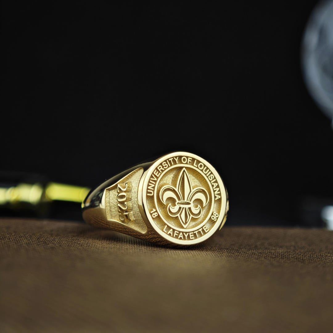 Vintage Style Graduation Ring - Antique Finish College Ring - Custom ...