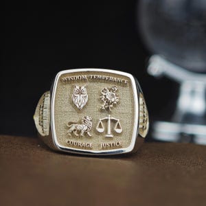 Wisdom Ring, Stoic Rings, Moderation Ring, Virtues Ring, Virtue, Special Design, Stoic Ring, Justice Ring, Temperance Ring