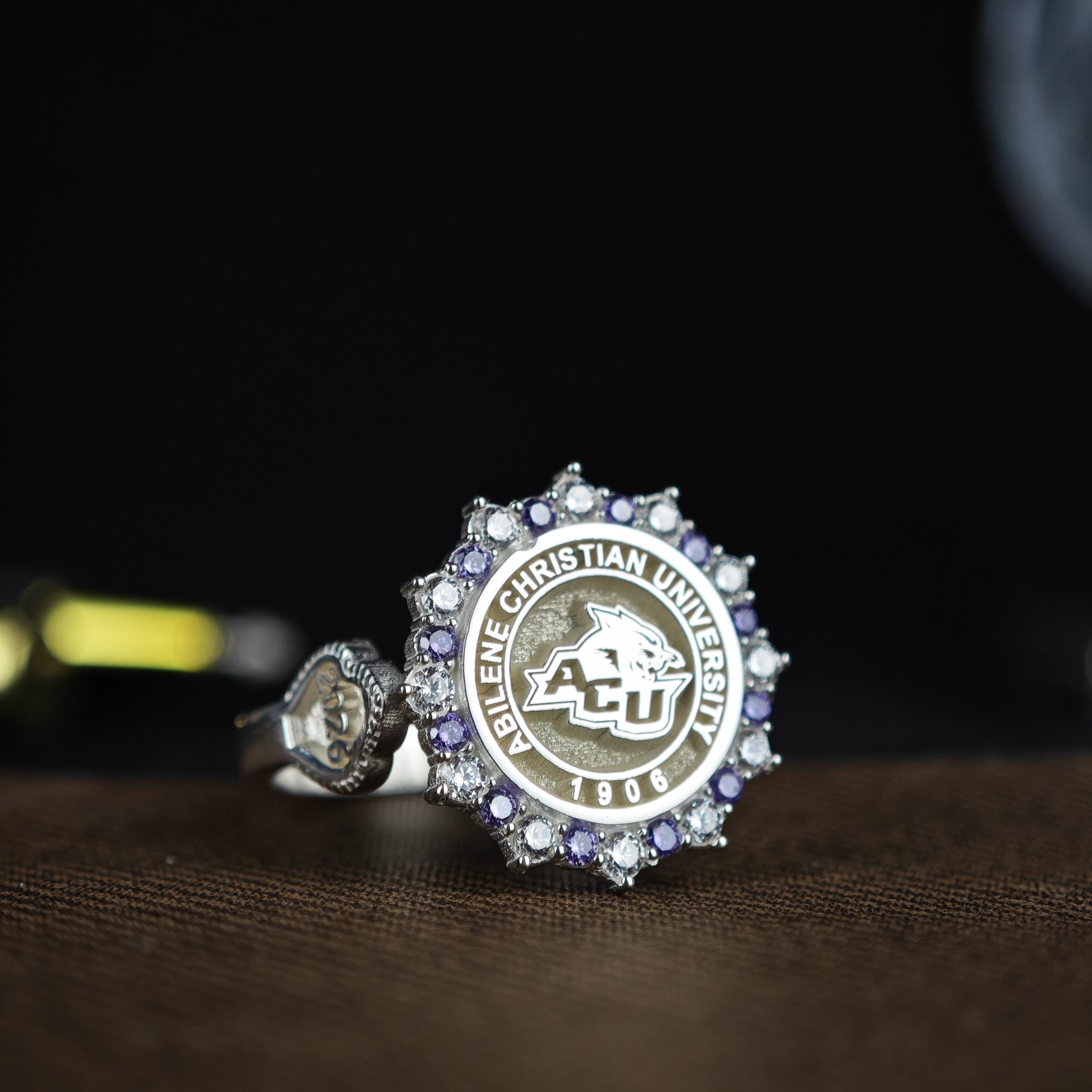 Engraved University Class Ring - Custom College Jewelry for Grads