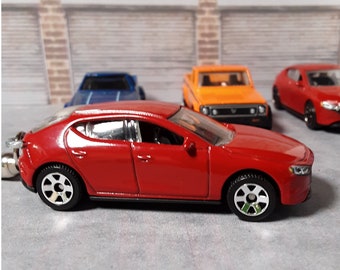 Keychain Car 1/64 Diecast Metal Cars & Trucks - Swivel keychain - Spare key bling charm - Red Sport Compact