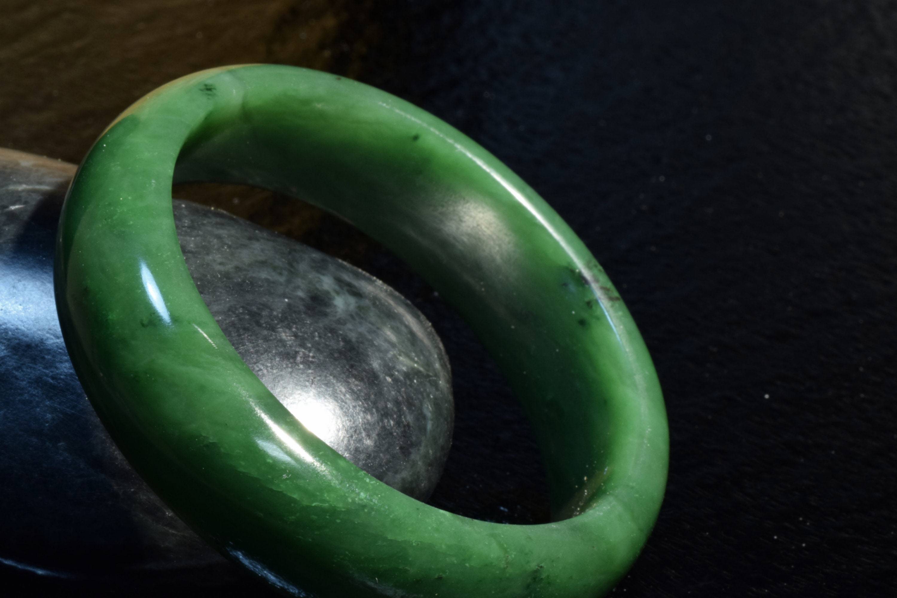 British Columbia Nephrite Jade Bangle 1 59 mm Etsy