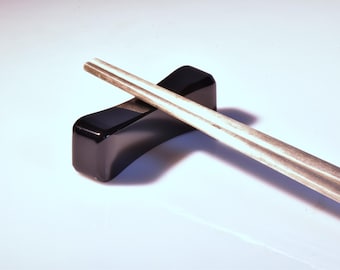 Wyoming "Edwards Black" Nephrite Jade Chopstick Holder-14.9g