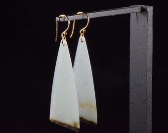 Siberian "White" Nephrite Jade Earrings #6