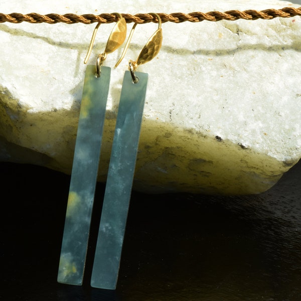 Guatemalan Olmec Blue Jadeite Earrings-2