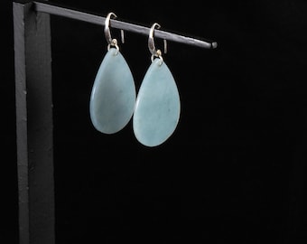 Guatemalan Light Blue "Princessa" Jadeite earrings #4