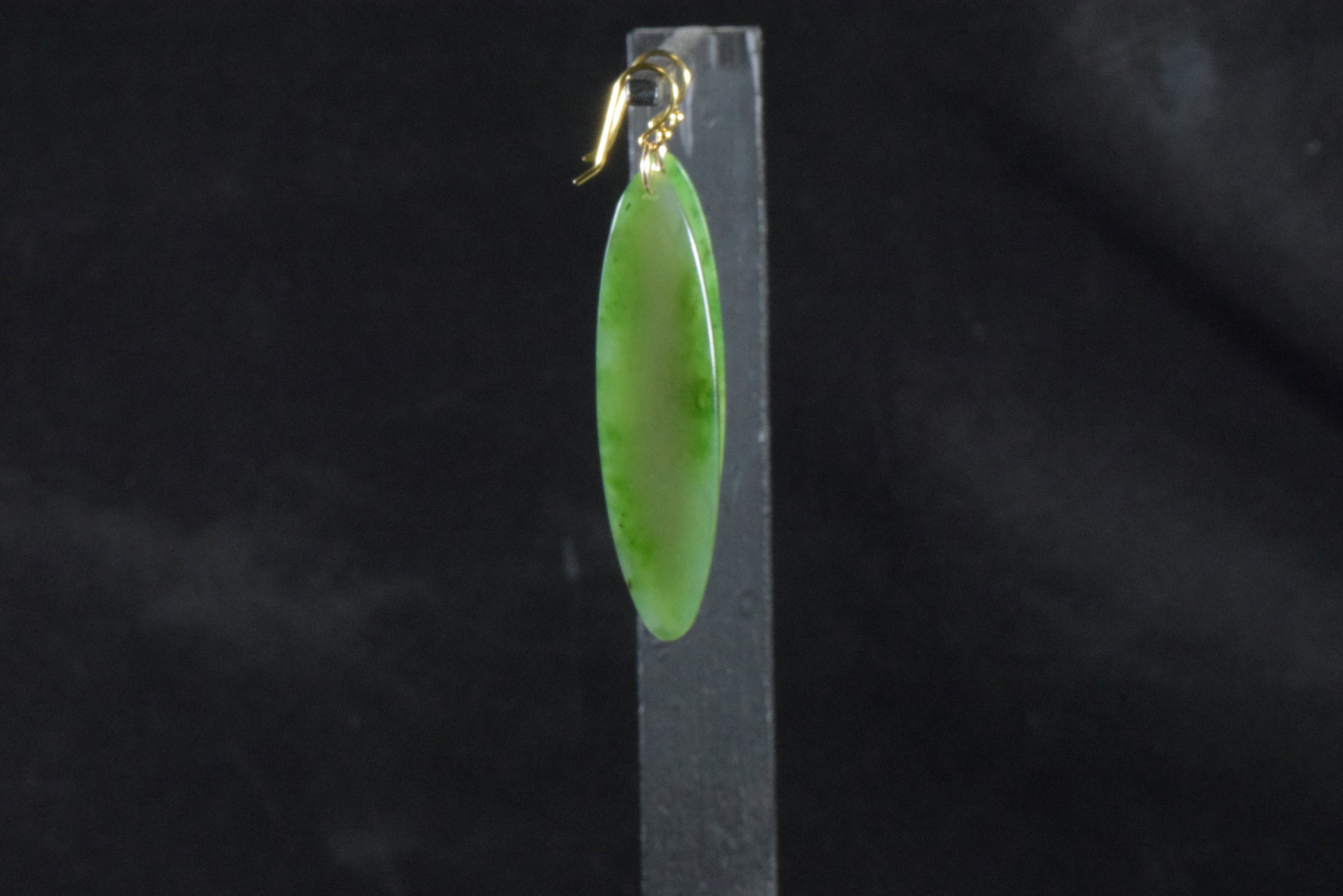 British Columbia "Old Stock - Polar" Nephrite Jade Earrings #2