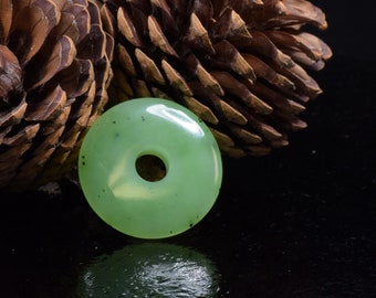 Siberian Light Green Nephrite Jade "Pi Disc" Pendant #3