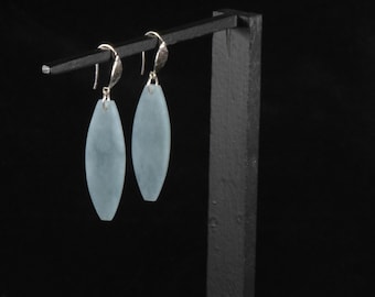 Guatemalan Light Blue "Princessa" Jadeite earrings #5