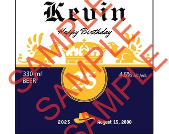 Etiqueta digital personalizada de cerveza Corona para pasteles (editable)