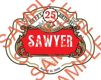 Etiqueta digital personalizada de cerveza Stella para pasteles (editable)