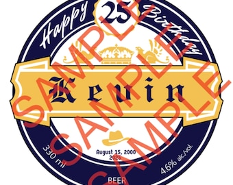 Etiqueta digital personalizada de cerveza Corona para pasteles (editable)