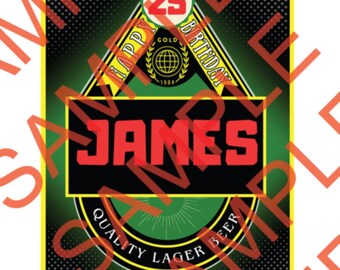 Etiqueta digital personalizada para cerveza de ciervo para tartas (editable)