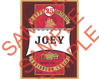 Etiqueta digital personalizada de cerveza Caribbean Banks Lager para pasteles (editable)