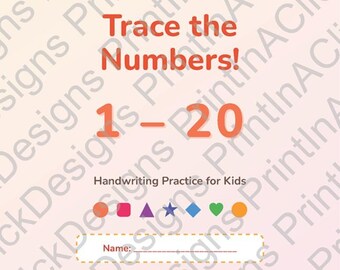 Hoja de trabajo para trazar números del 1 al 20: práctica de escritura a mano para niños (descarga en PDF)