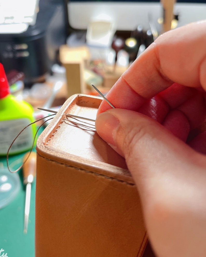 PDF Pattern Treasure Box Leather Coin Box Leather Craft DIY 4mm stitching hole/A4/1 file image 8