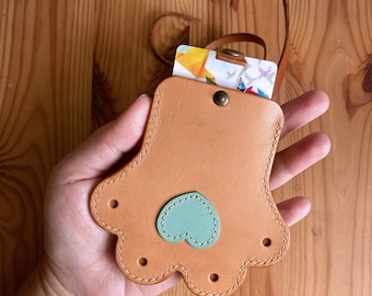 PDF Pattern | Pet Paw Card Case | Leather Card Holder | Leather Craft DIY  (4mm stitching hole/A4/1 file)